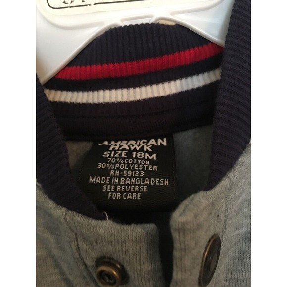 American Hawk 3-Piece Jeans Shirt & Sweat Jacket Set Baby Boys Size 18 M… - Picture 6 of 12